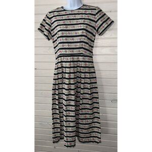 VTG Lanz Sz PETITES ?? (See Meas) Dress Floral Cotton Fit & Flare 50s 60s EUC